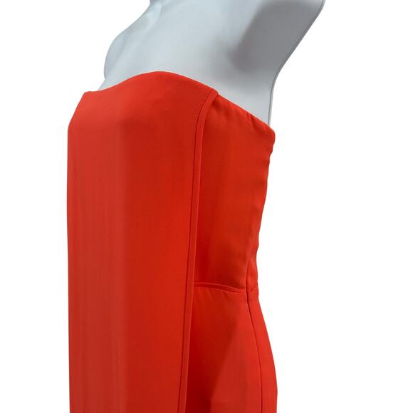 BCBGMAZRIA Maxi Dress WMNS 6 Jesse Ambrosia Red Orange Strapless High Low Gown - Picture 7 of 14